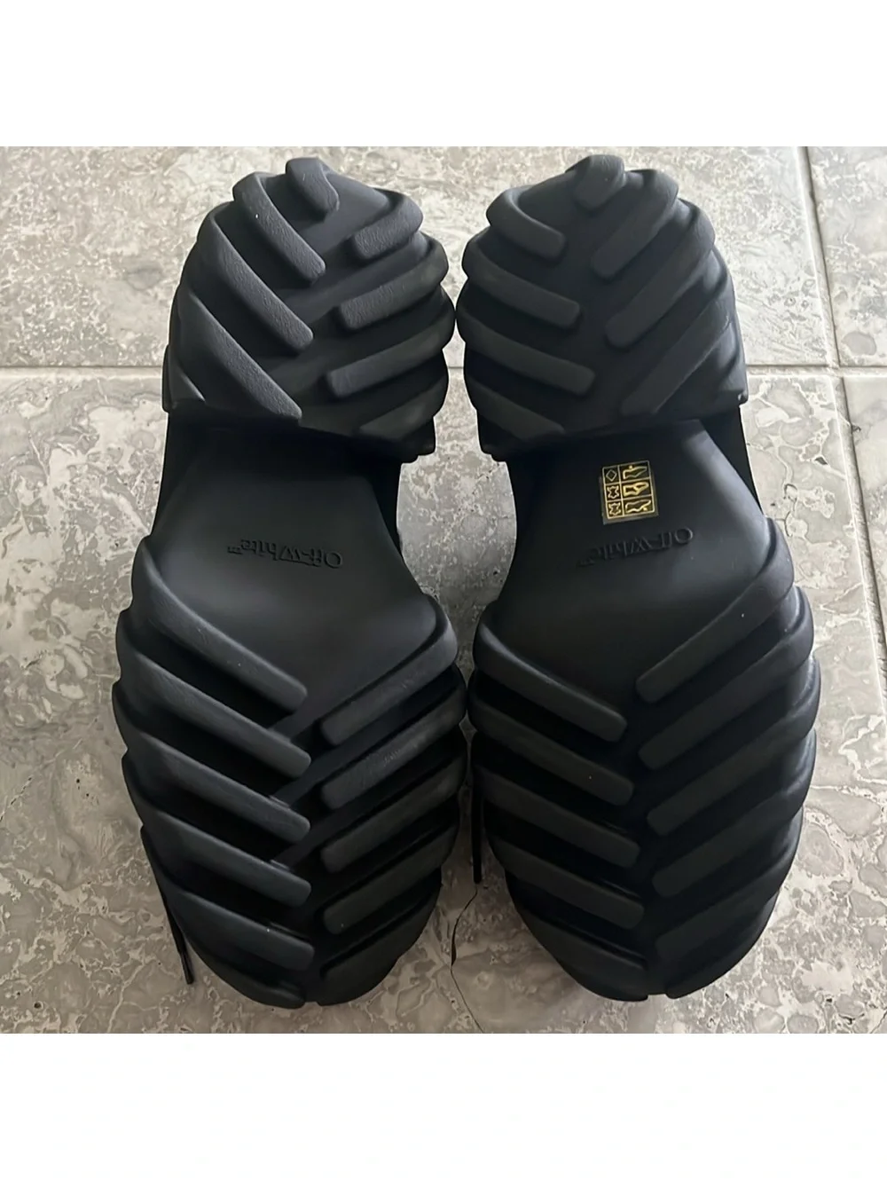 Off-White Men’s Exploration Derby Lug Sole Shoes in Black, NWT, Size 43